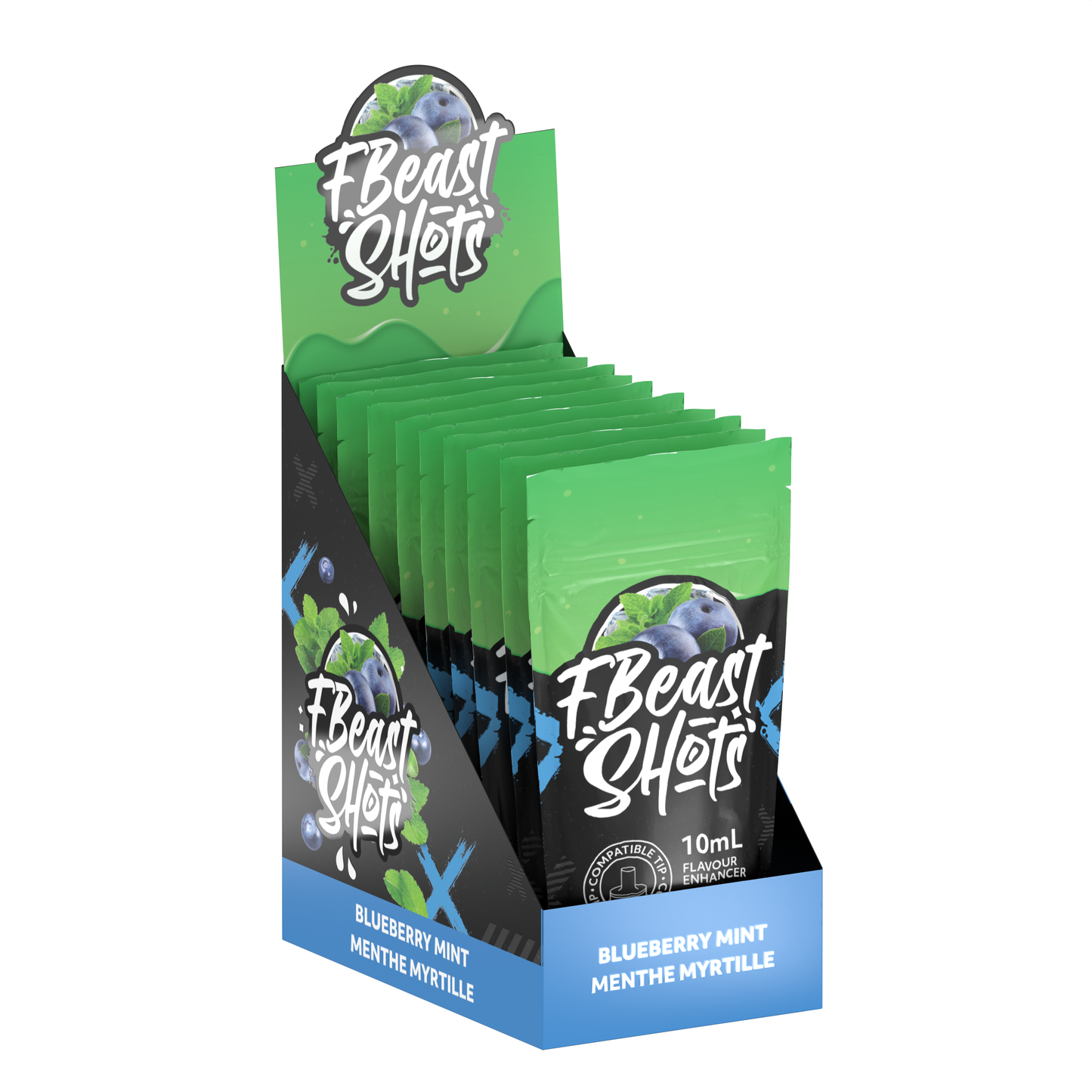 F Beast Shots - Menthe Myrtille (10 bouteilles/carton)